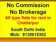 3bhk 2bhk flat in chattarpur by owner for rent 