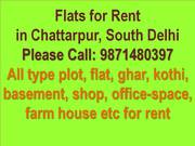 3bhk 2bhk 1bhk flat for rent in chattarpur saket
